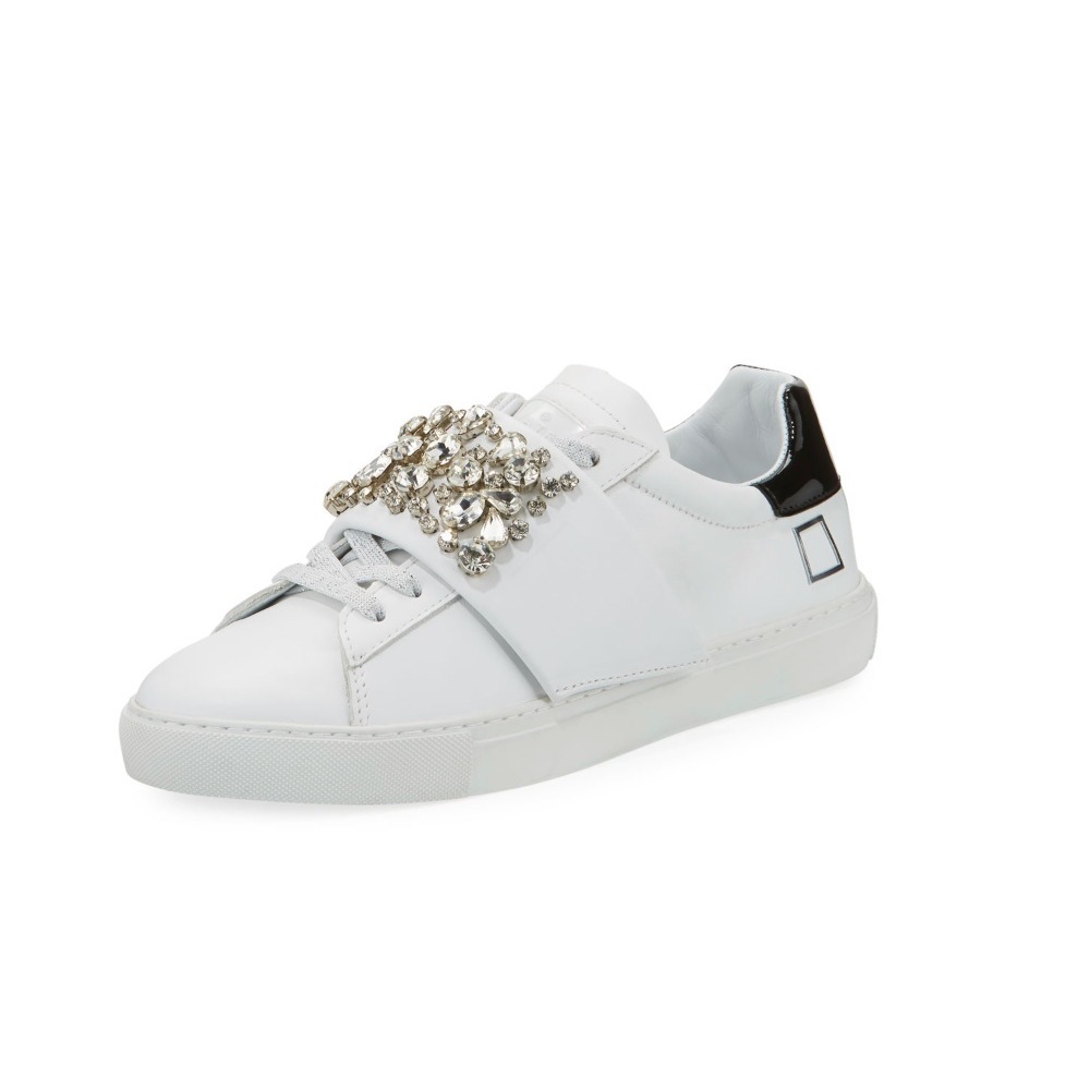 D.A.T.E. Newman Jewel Strap Sneakers in White sz 7
